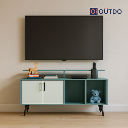 TierView TV Unit | Fern Green Water Green