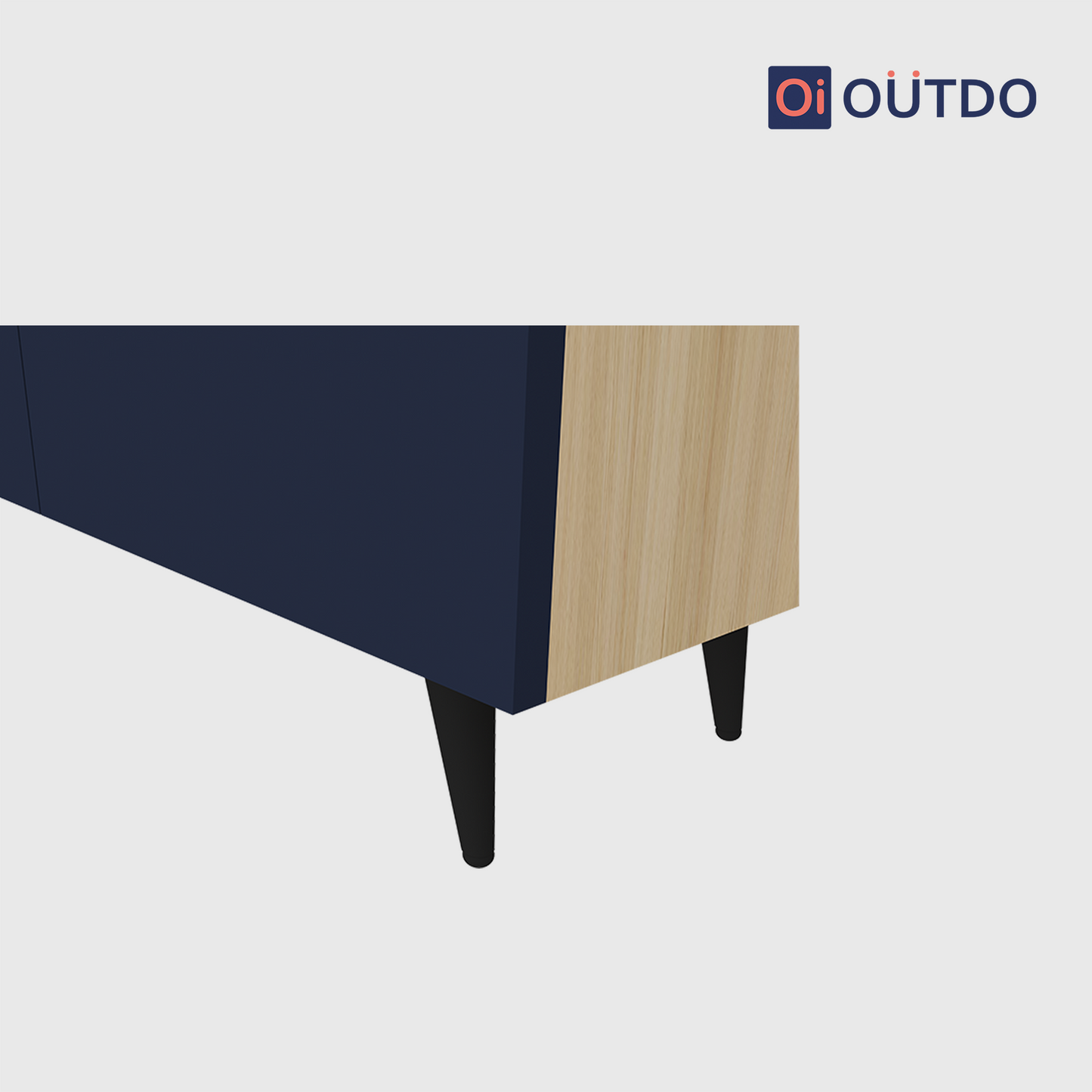 OutDo NeoStep Shoe Cabinet – Minimalist 2-Door Rack | Burma Teak and Navy Blue