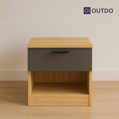 NiteBlock Bed Side Table | Tundra Oak Slate Grey