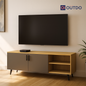 DualView TV Unit Tundra Oak Slate Grey