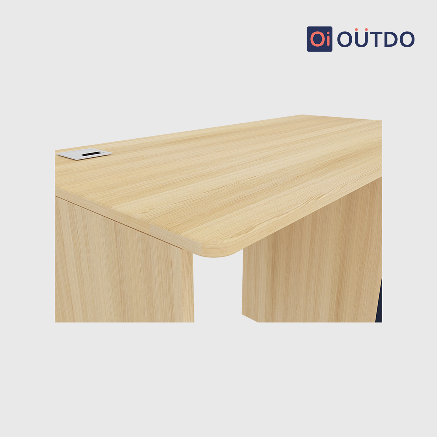 OutDo Core Study Desk with Drawer & Cabinet Storage | Burma Teak and Navi Blue
