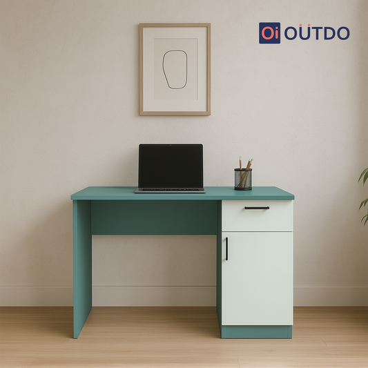 TaskNest Study Desk | Fern Green Water Green