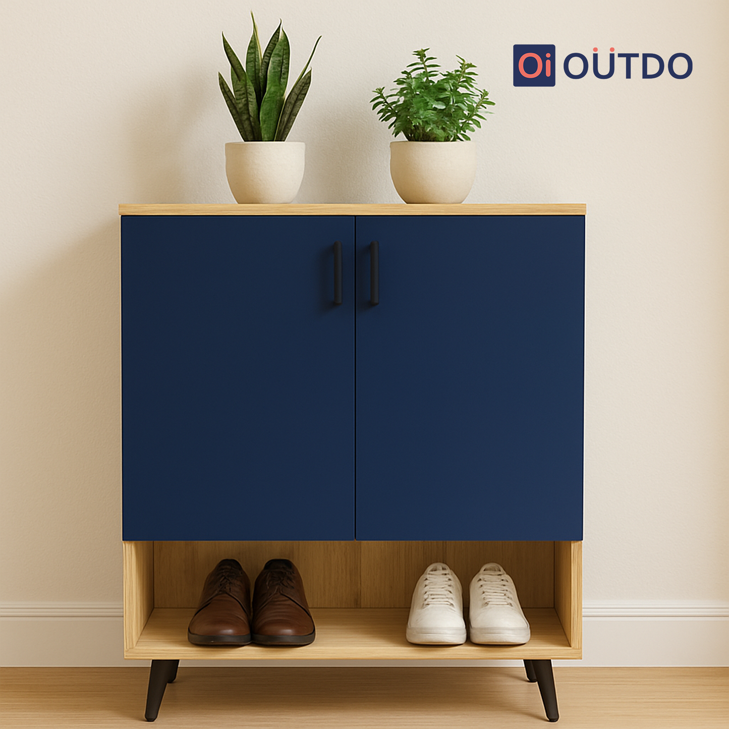 ShoeSync Shoe Rack | Flagstaff Oak Navy Blue