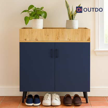 TrayNest Shoe Rack | Flagstaff Oak Navy Blue