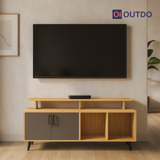 TierView TV Unit Tundra Oak Slate Grey