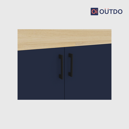 OutDo BloomStep Shoe Rack with Planter Top | Burma Teak and Navy Blue