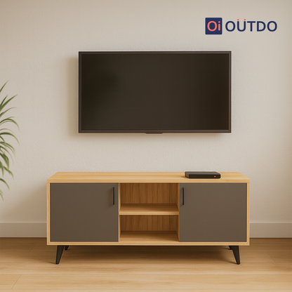 SymView TV Unit Tundra Oak Slate Grey