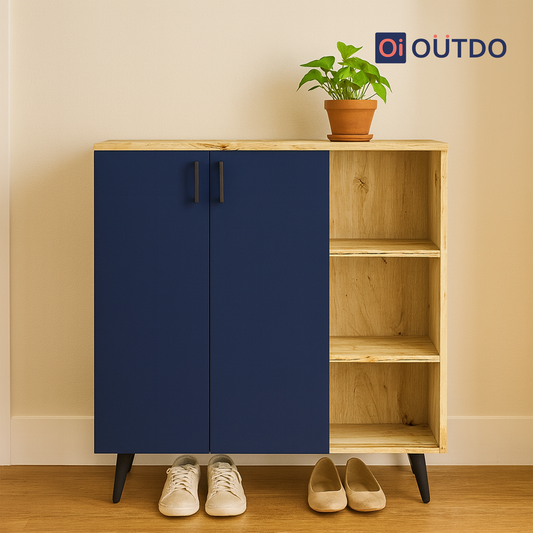 FlexStash Shoe Rack | Flagstaff Oak Navy Blue