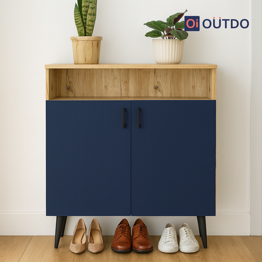 LiftLoom Shoe Rack | Flagstaff Oak Navy Blue