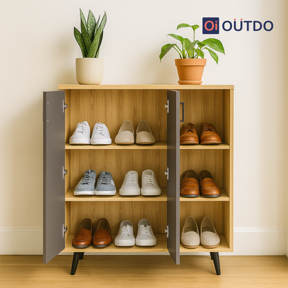 FlexStash Shoe Rack | Tundra Oak Slate Grey