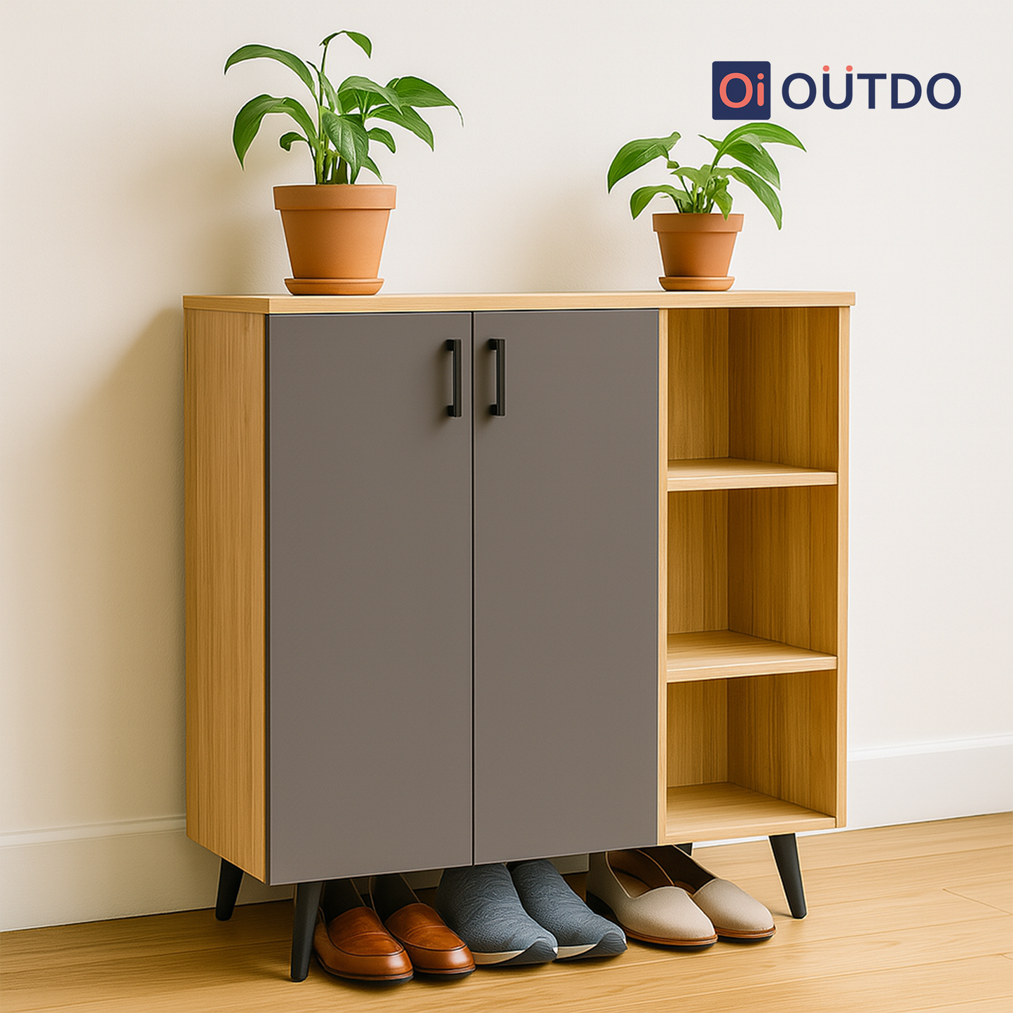 FlexStash Shoe Rack | Tundra Oak Slate Grey