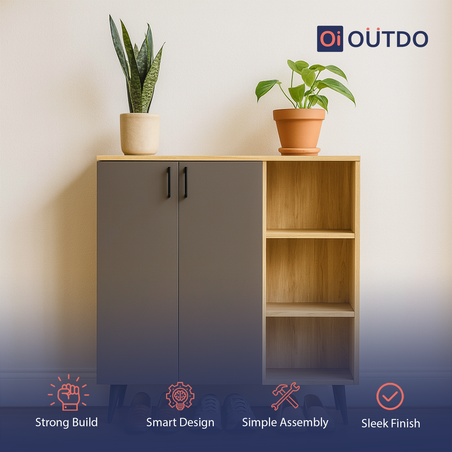 FlexStash Shoe Rack | Tundra Oak Slate Grey