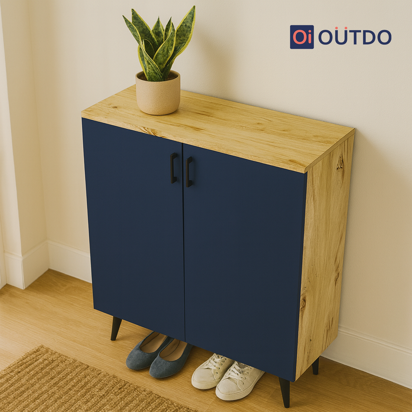 HideStep Shoe Rack | Flagstaff Oak Navy Blue