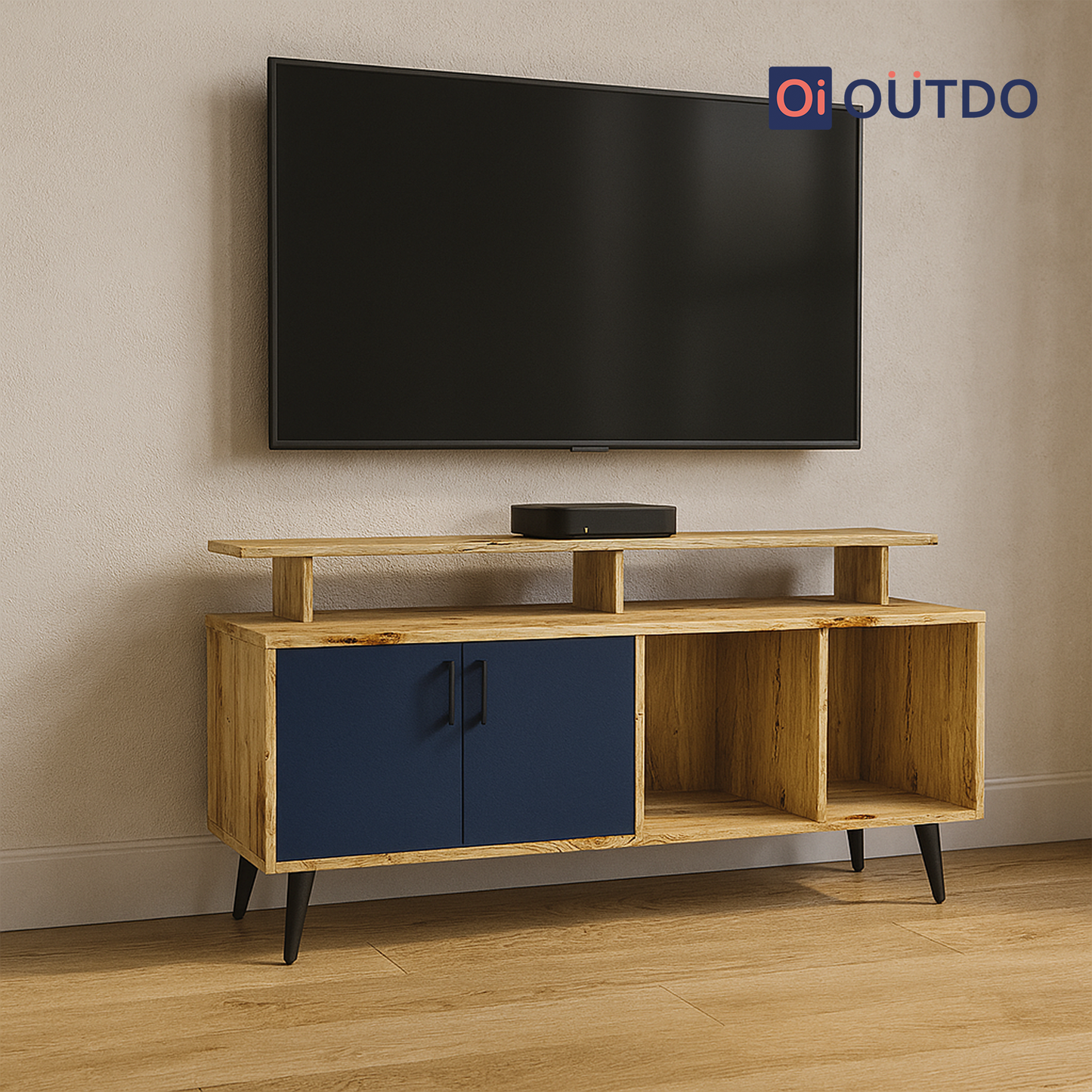TierView TV Unit | Flagstaff Oak Navy Blue