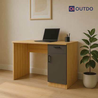 TaskNest Study Desk | Tundra Oak Slate Grey