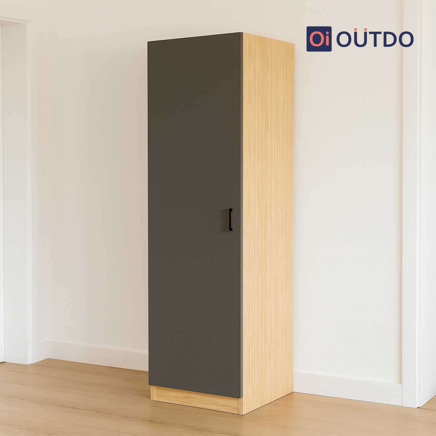 Slimora Single Door Wardrobe | Tundra Oak Slate Grey