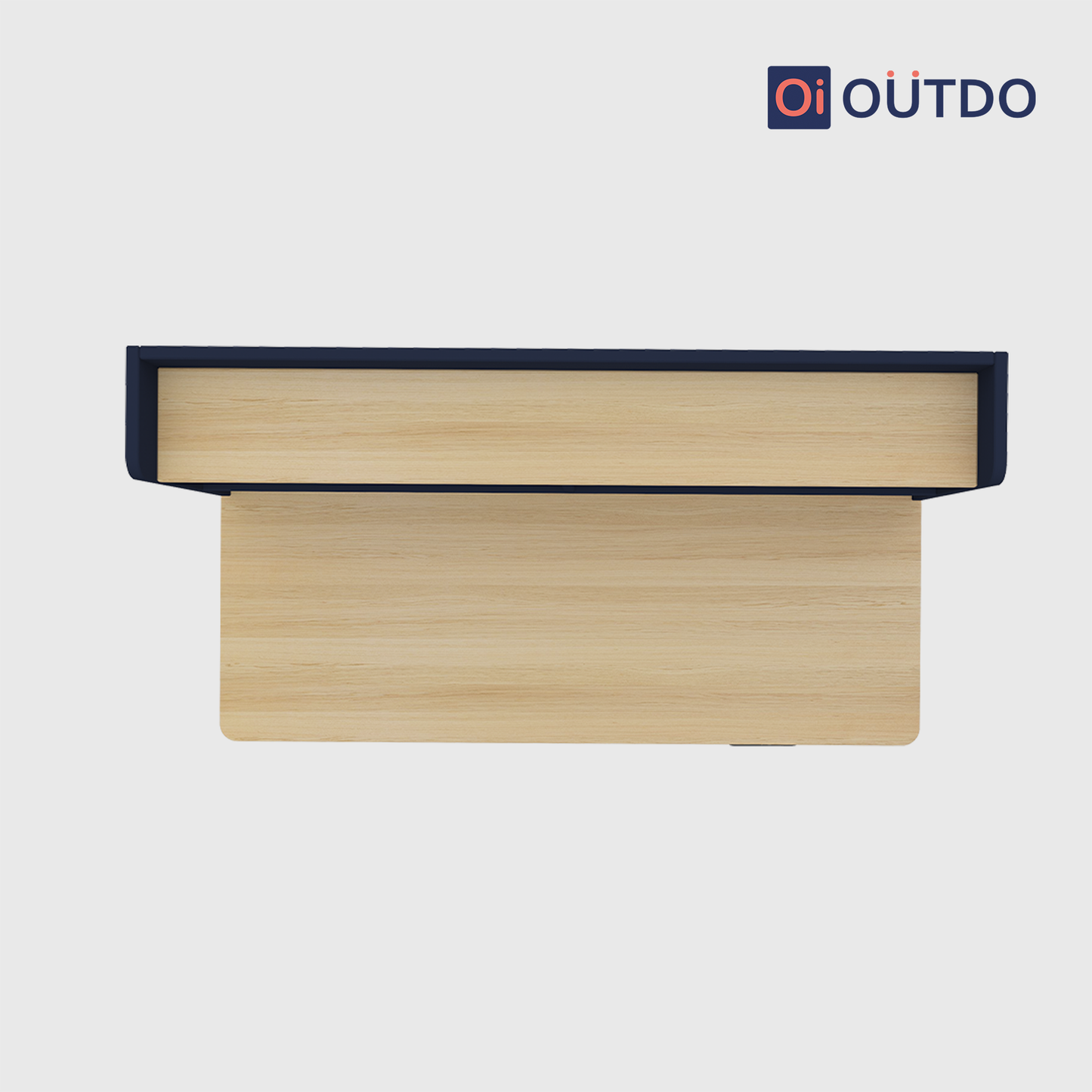 OutDo Elevate+ Height Adjustable Study Desk with Bookshelf | Blue and Wooden Finish