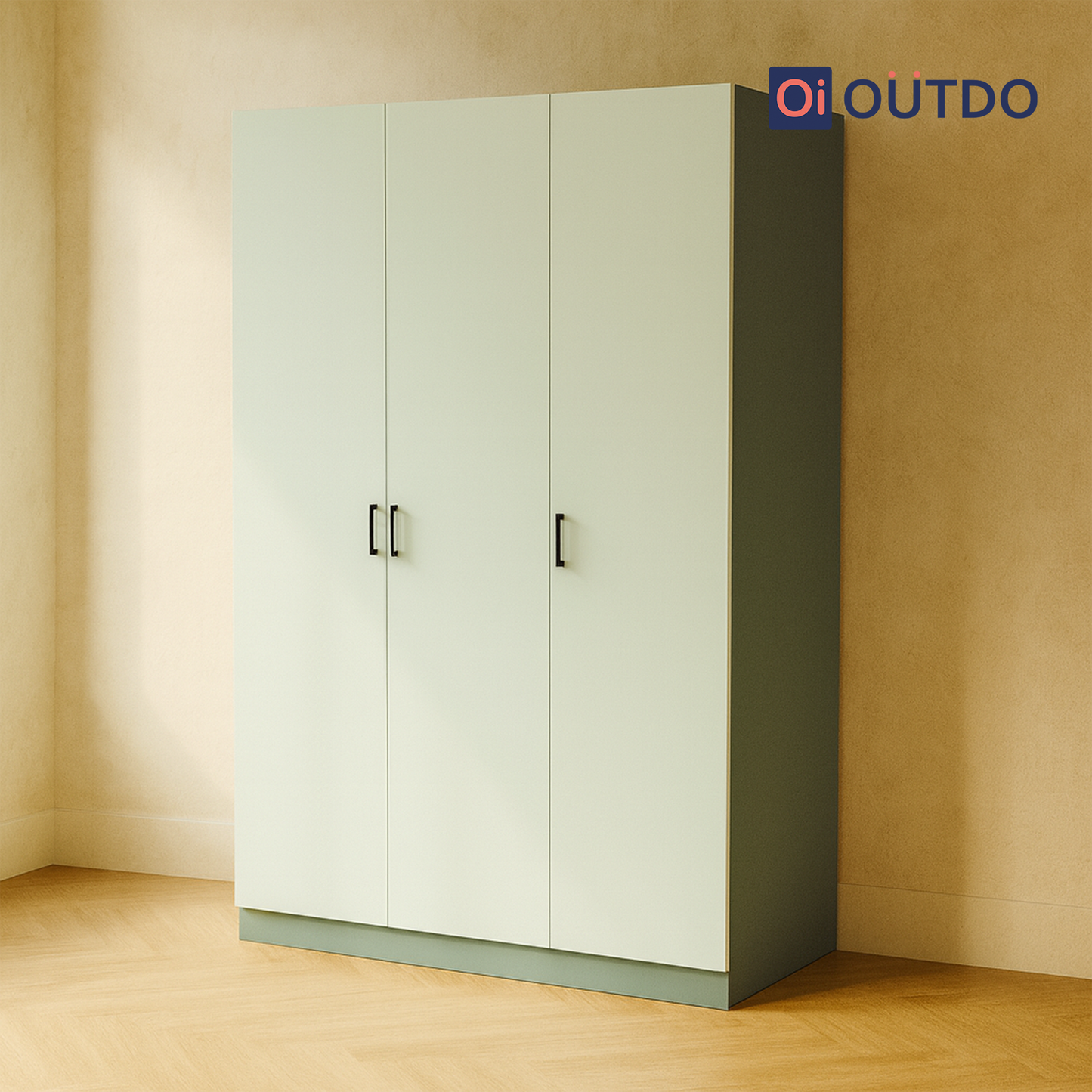 Compaxo 3 Door Wardrobe  | Fern Green Water Green