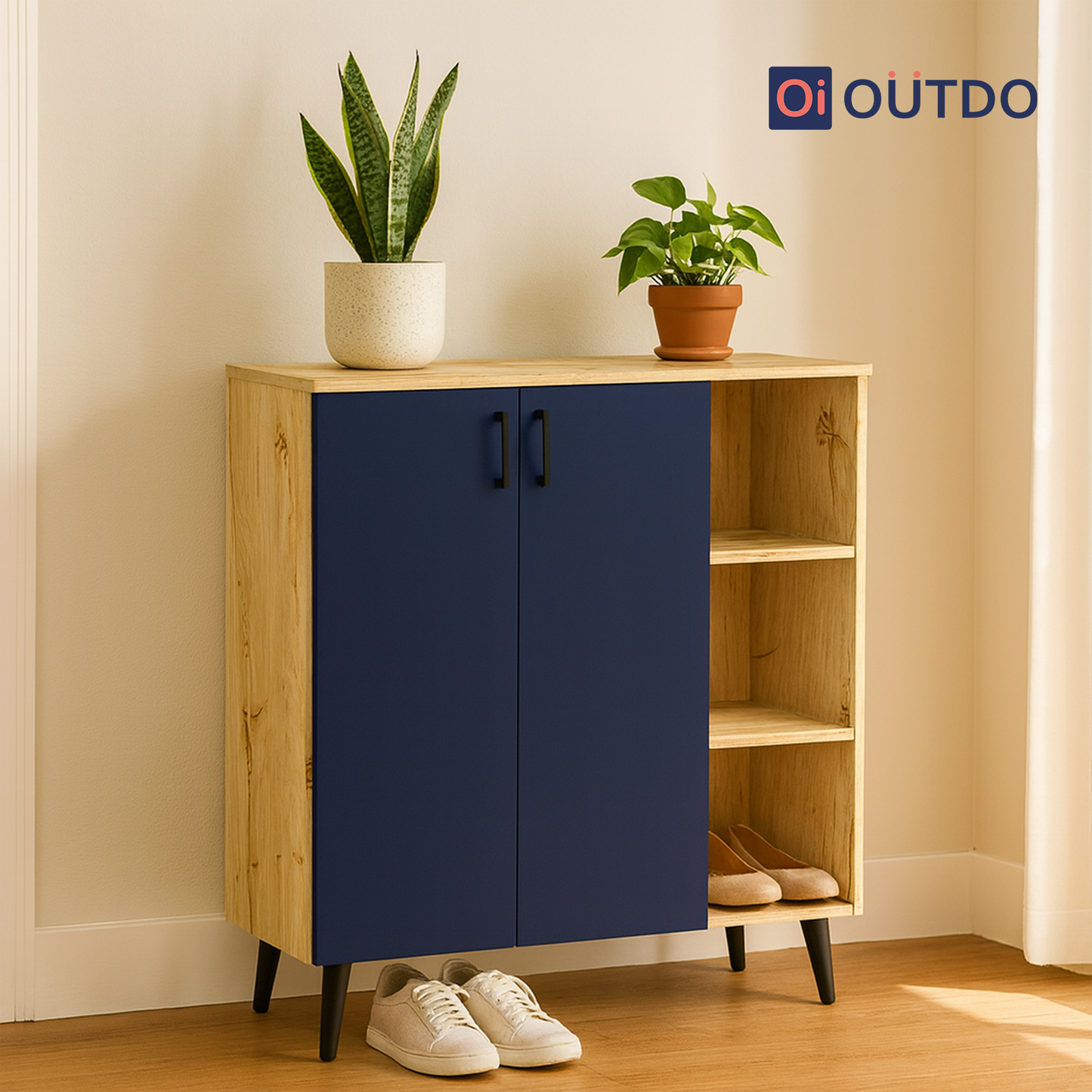 FlexStash Shoe Rack | Flagstaff Oak Navy Blue