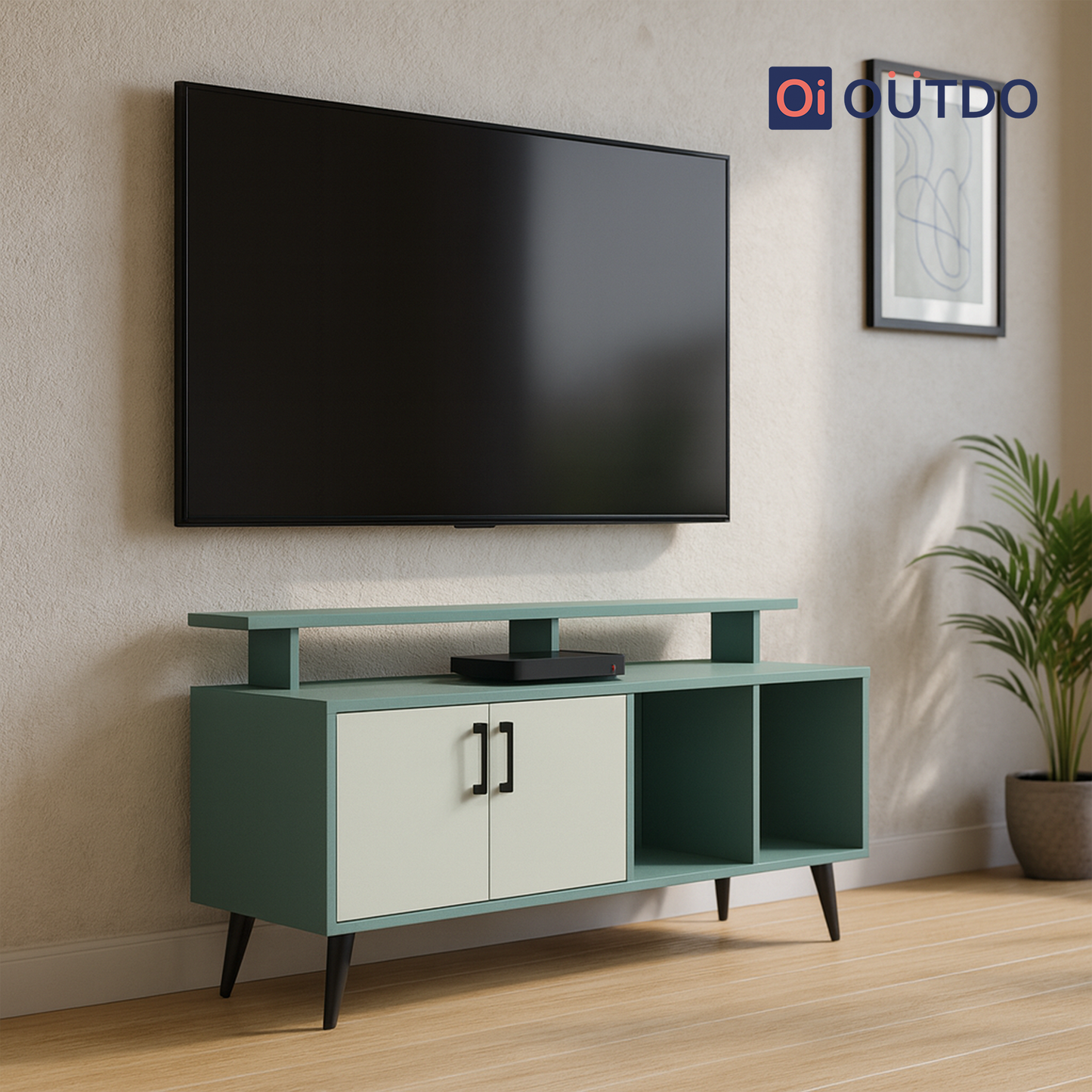 TierView TV Unit | Fern Green Water Green