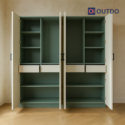 StoreForm 4 Door Wardrobe |Fern Green Water Green