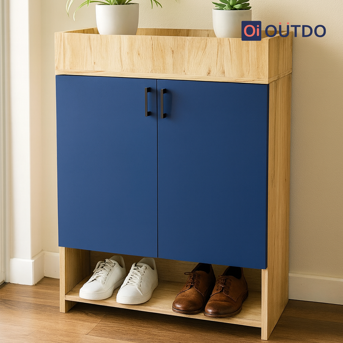 SoleGuard Shoe Rack | Flagstaff Oak Navy Blue