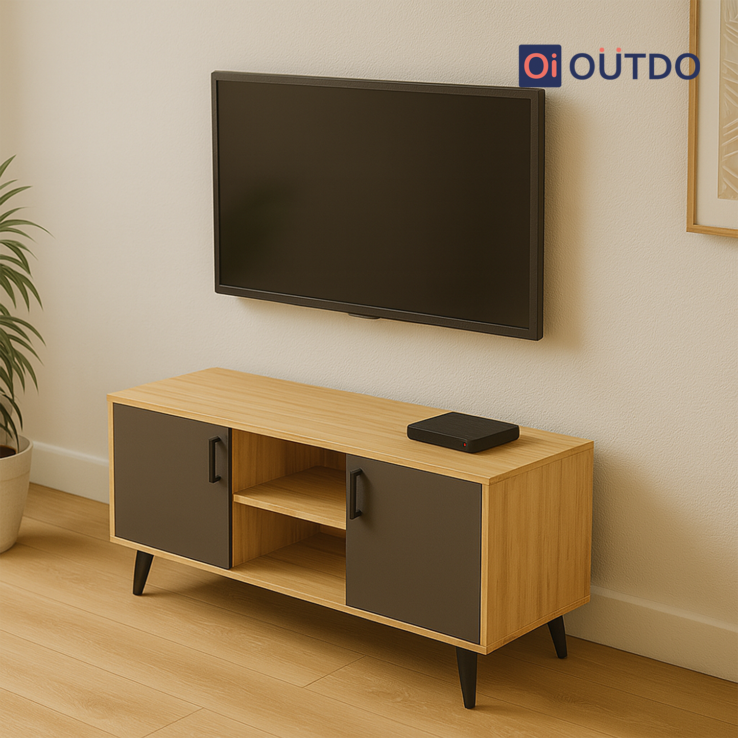 SymView TV Unit Tundra Oak Slate Grey