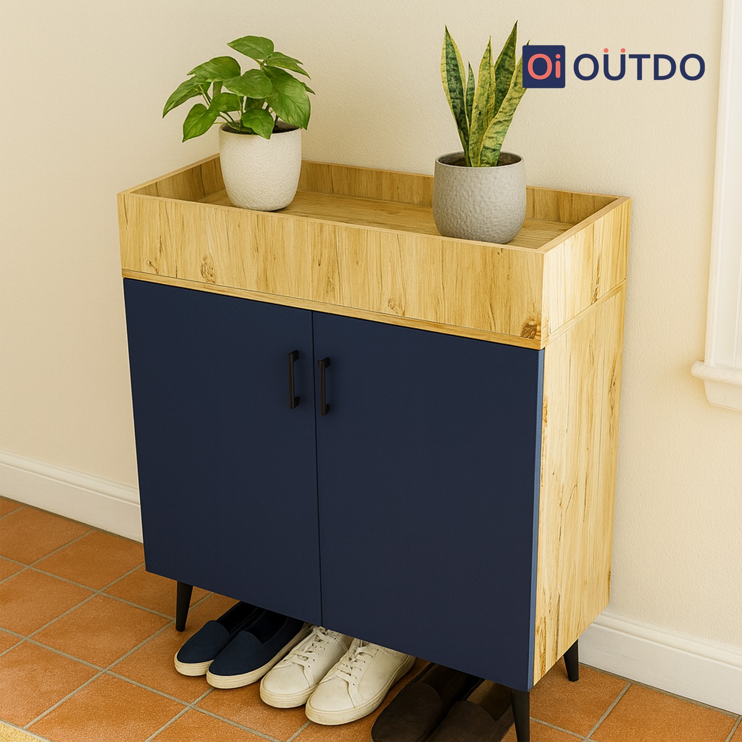 TrayNest Shoe Rack | Flagstaff Oak Navy Blue