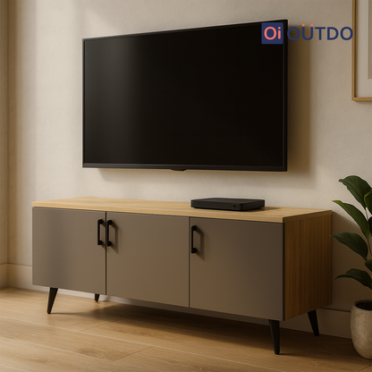 BlockView TV Unit Tundra Oak Slate Grey