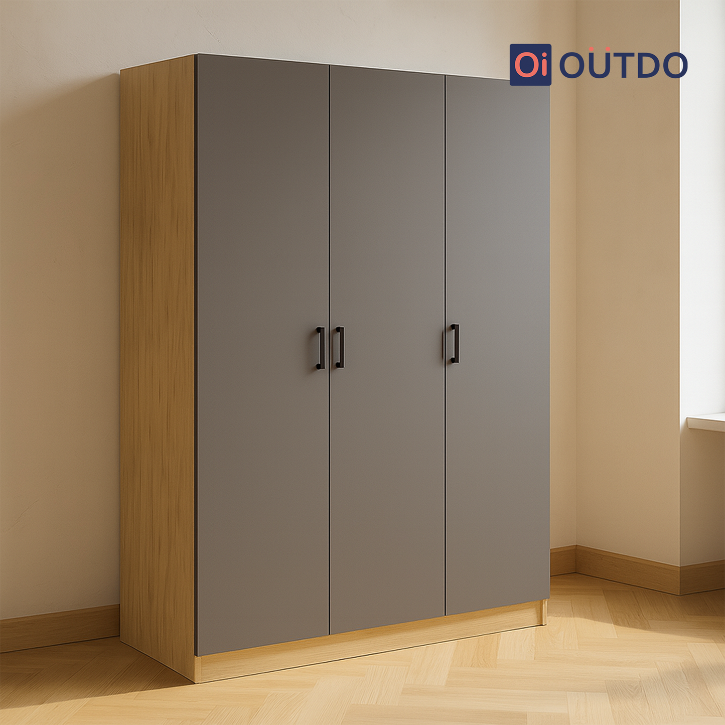 Compaxo 3 Door Wardrobe | Tundra Oak Slate Grey
