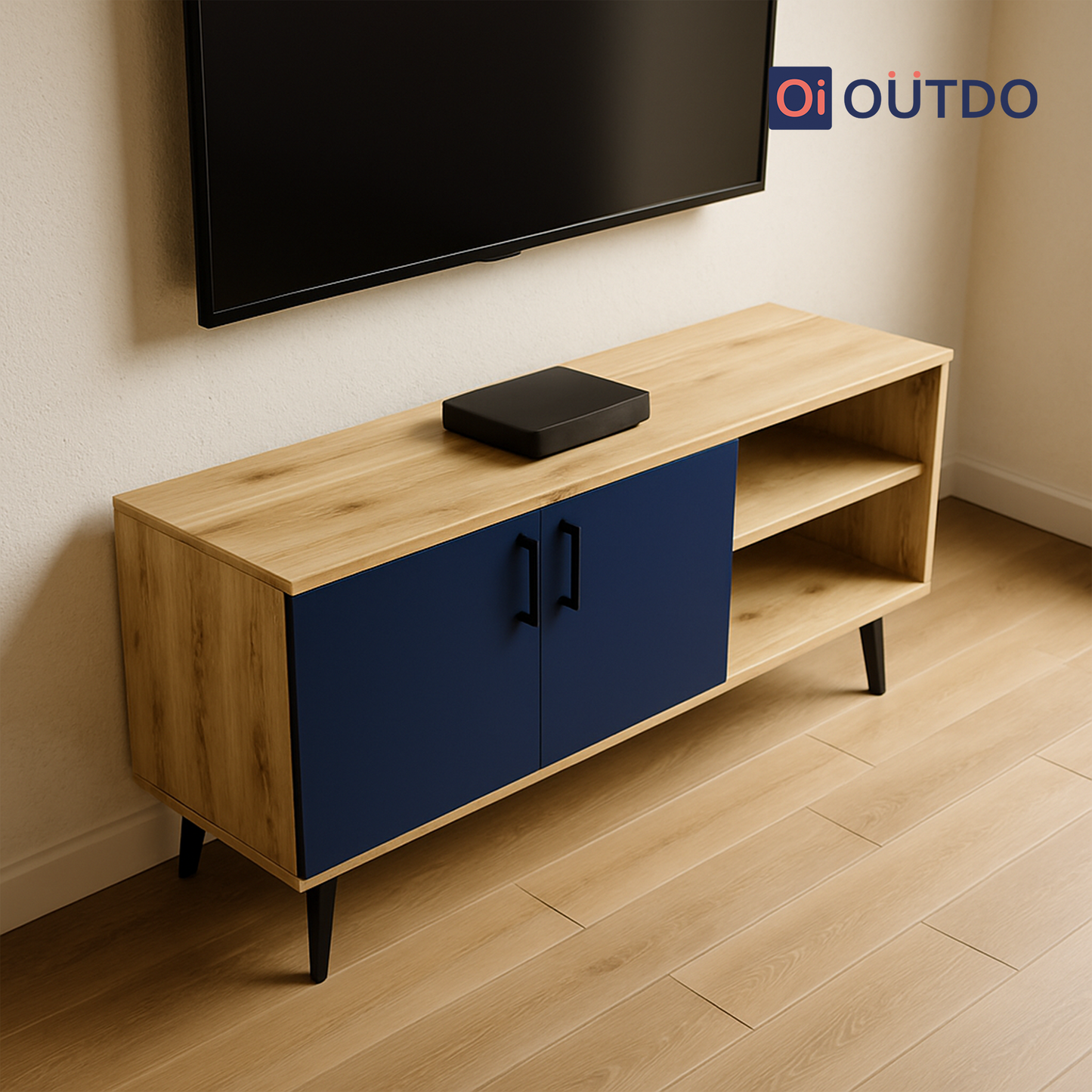 DualView TV Unit | Flagstaff Oak Navy Blue