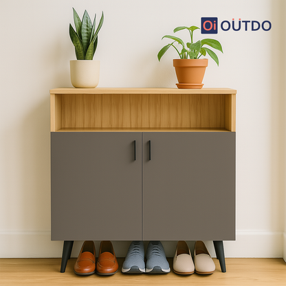 LiftLoom Shoe Rack | Tundra Oak Slate Grey
