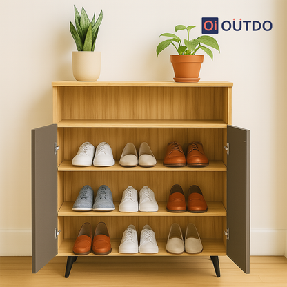 LiftLoom Shoe Rack | Tundra Oak Slate Grey
