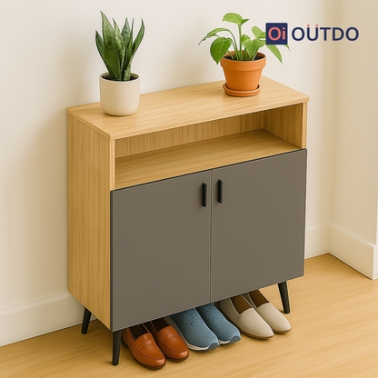LiftLoom Shoe Rack | Tundra Oak Slate Grey