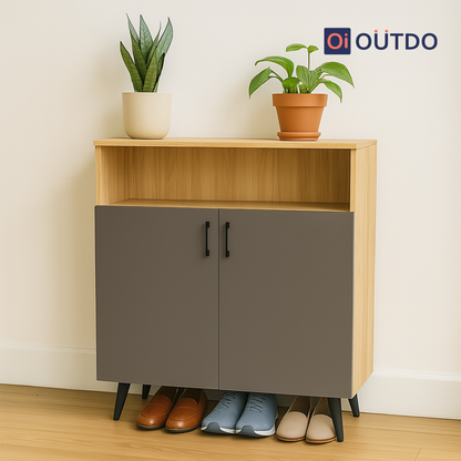 LiftLoom Shoe Rack | Tundra Oak Slate Grey
