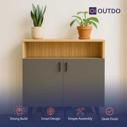 LiftLoom Shoe Rack | Tundra Oak Slate Grey