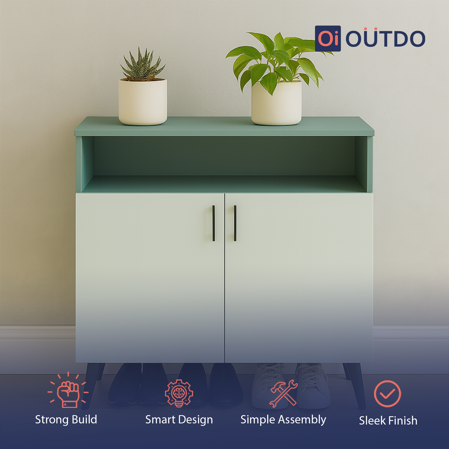 LiftLoom Shoe Rack | Fern Green Water Green