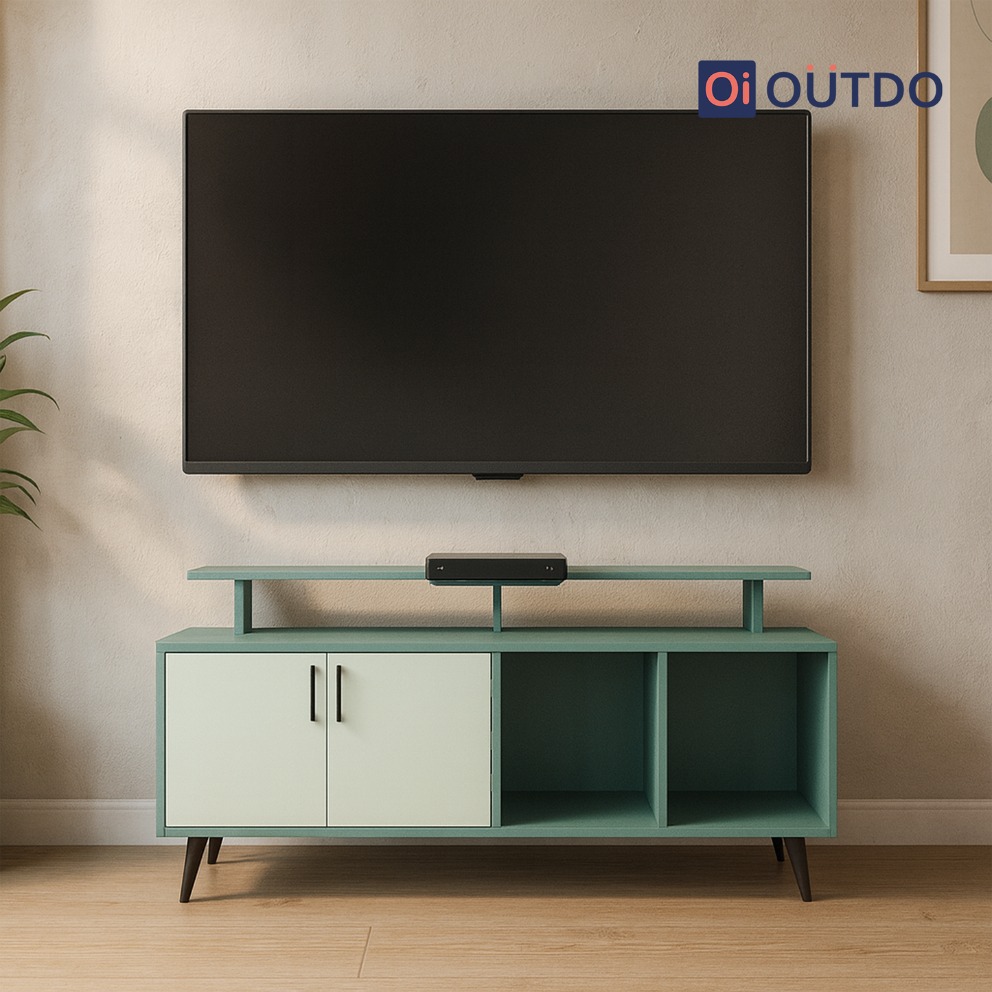 TierView TV Unit | Fern Green Water Green