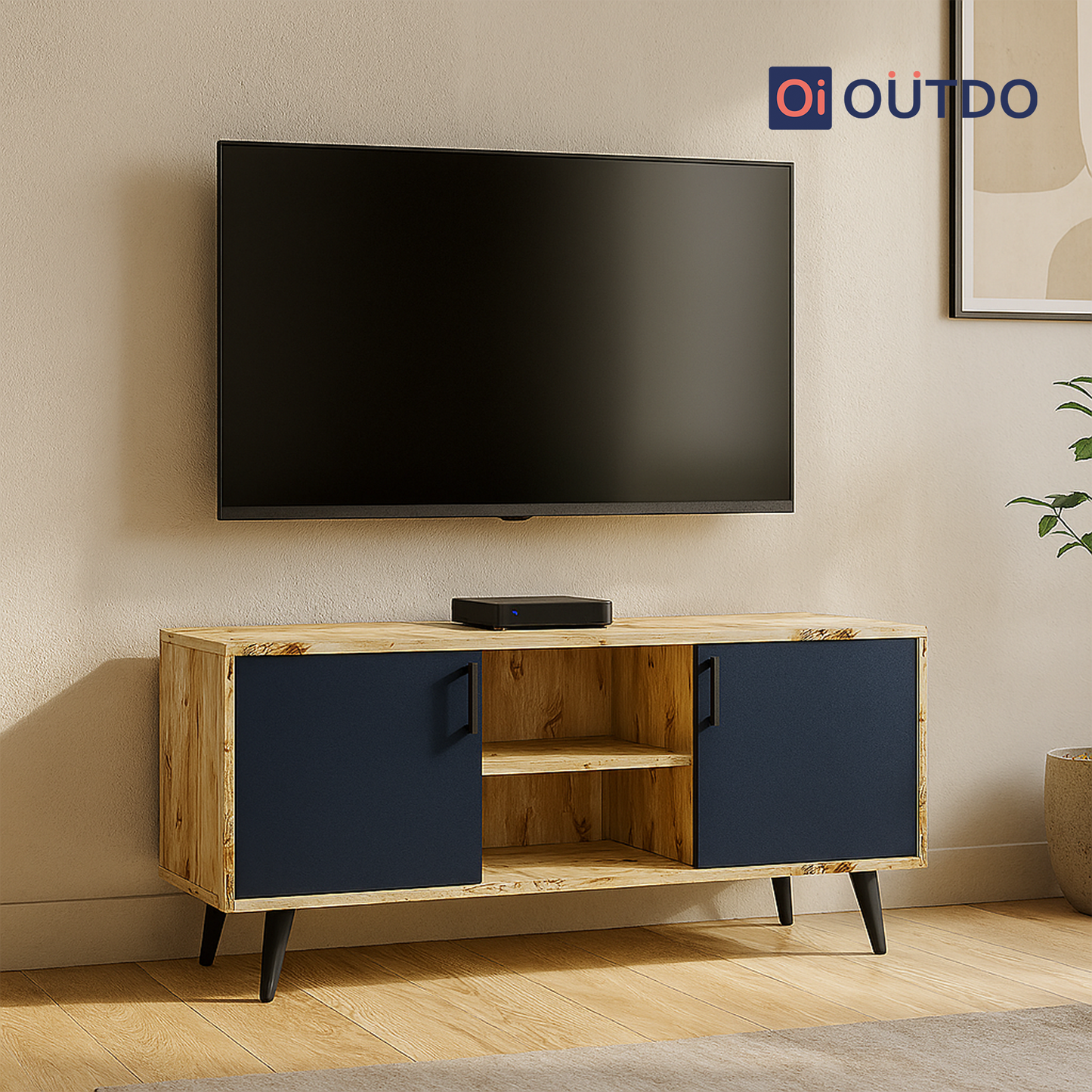 SymView TV Unit | Flagstaff Oak Navy Blue