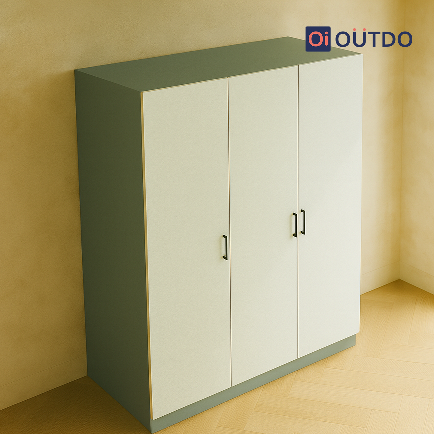 Compaxo 3 Door Wardrobe  | Fern Green Water Green