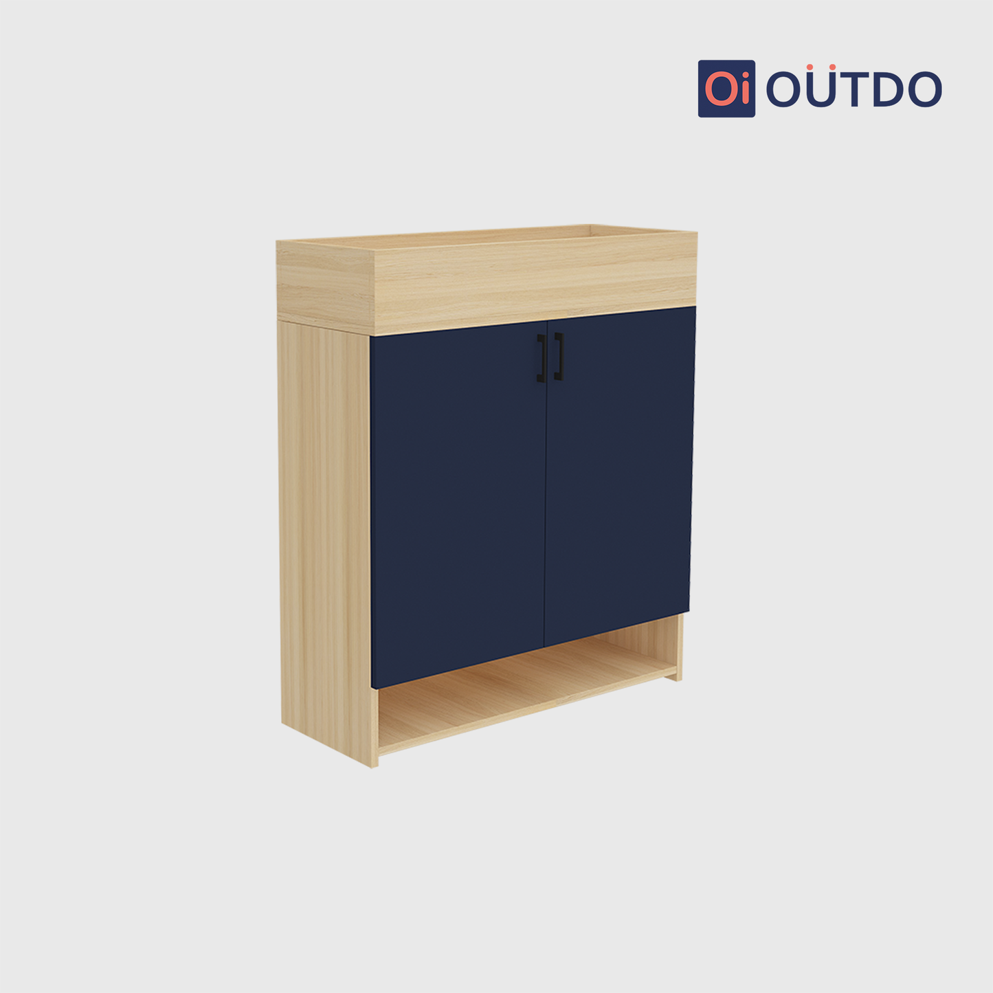OutDo BloomStep Shoe Rack with Planter Top | Burma Teak and Navy Blue