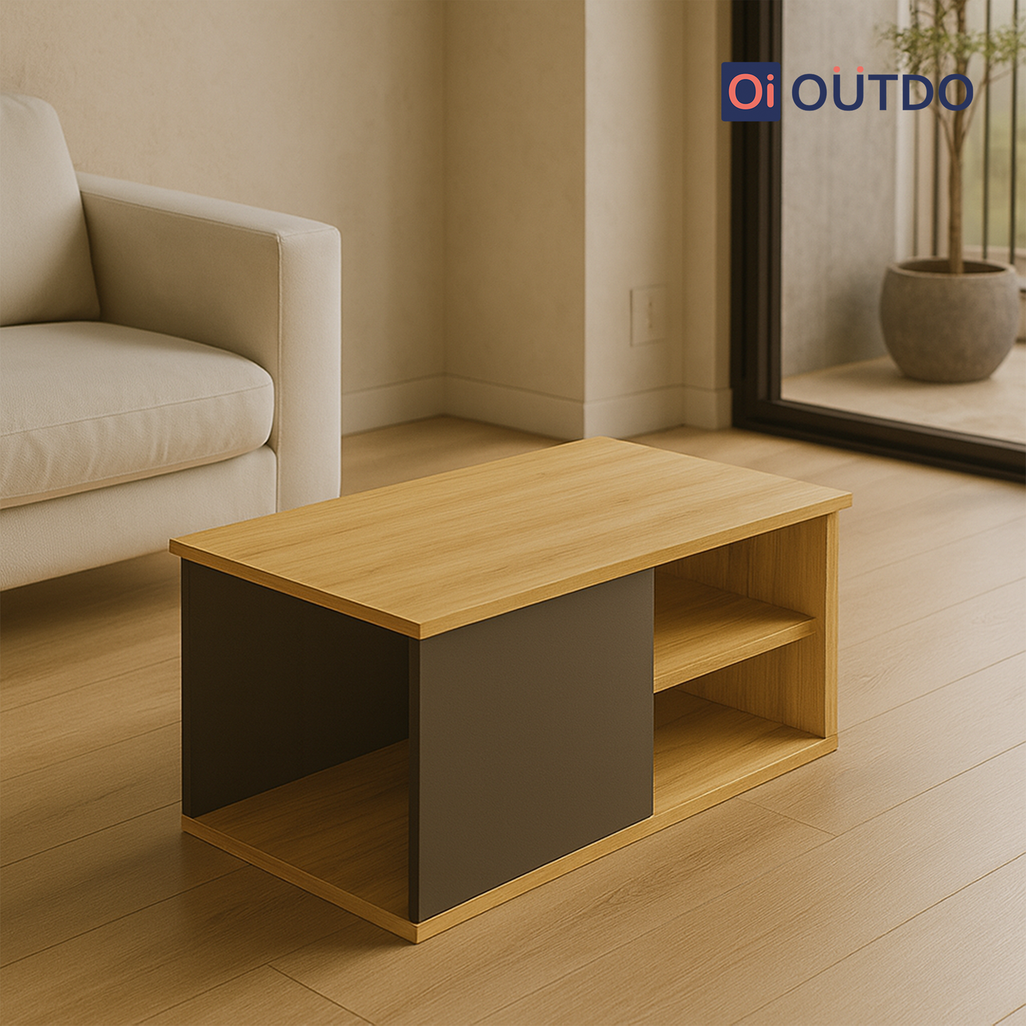 BrewBox Coffee Table | Tundra Oak Slate Grey