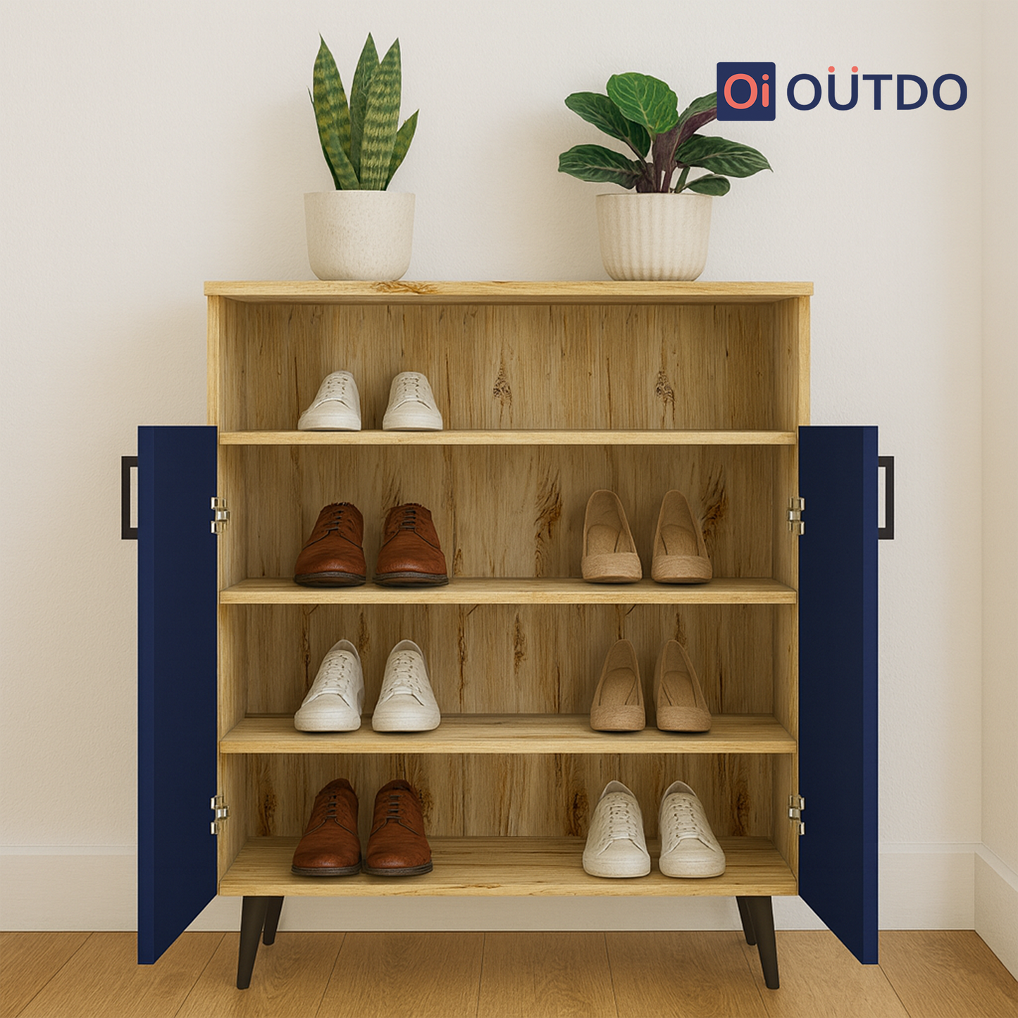 LiftLoom Shoe Rack | Flagstaff Oak Navy Blue