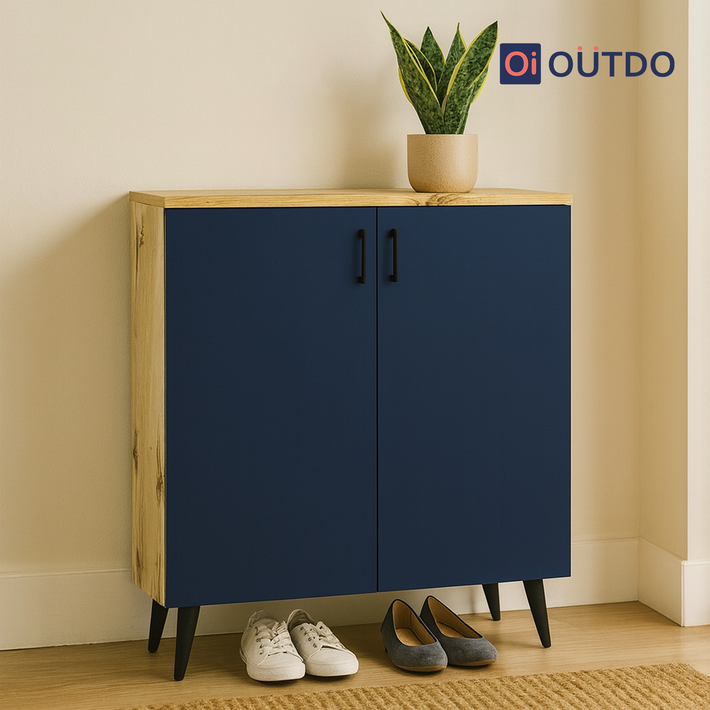 HideStep Shoe Rack | Flagstaff Oak Navy Blue