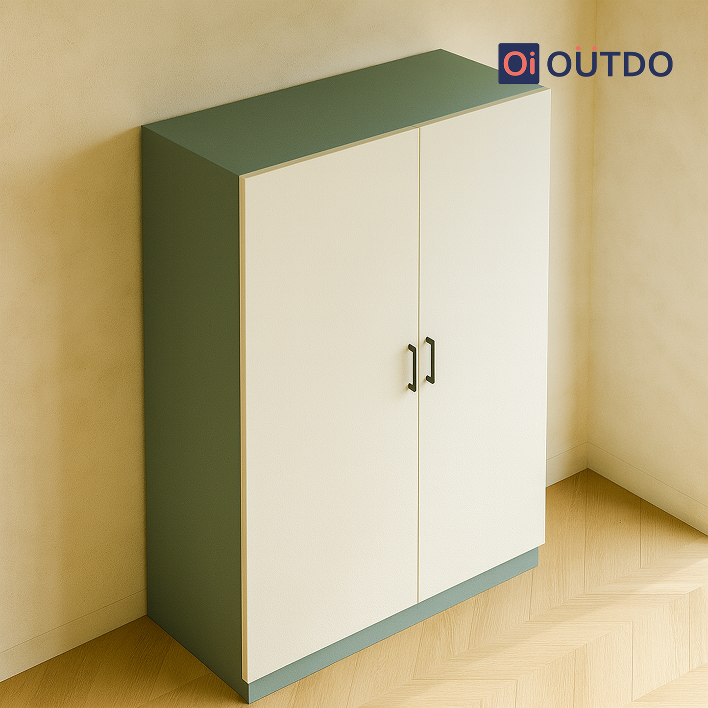 Moduno 2 Door Wardrobe | Fern Green Water Green