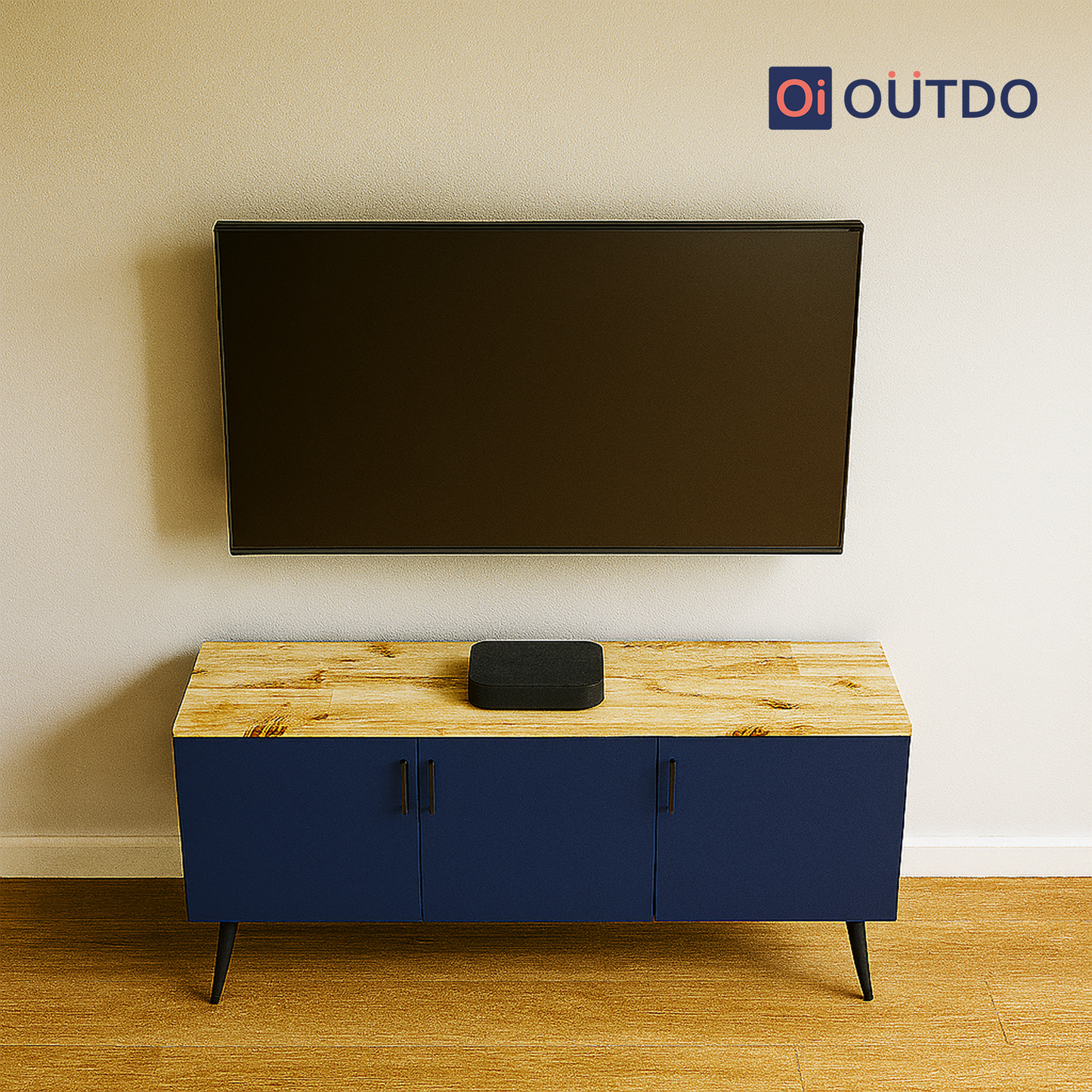BlockView TV Unit | Flagstaff Oak Navy Blue