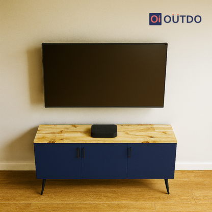 BlockView TV Unit | Flagstaff Oak Navy Blue