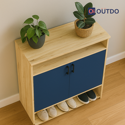 QuickTuck Shoe Rack  | Flagstaff Oak Navy Blue