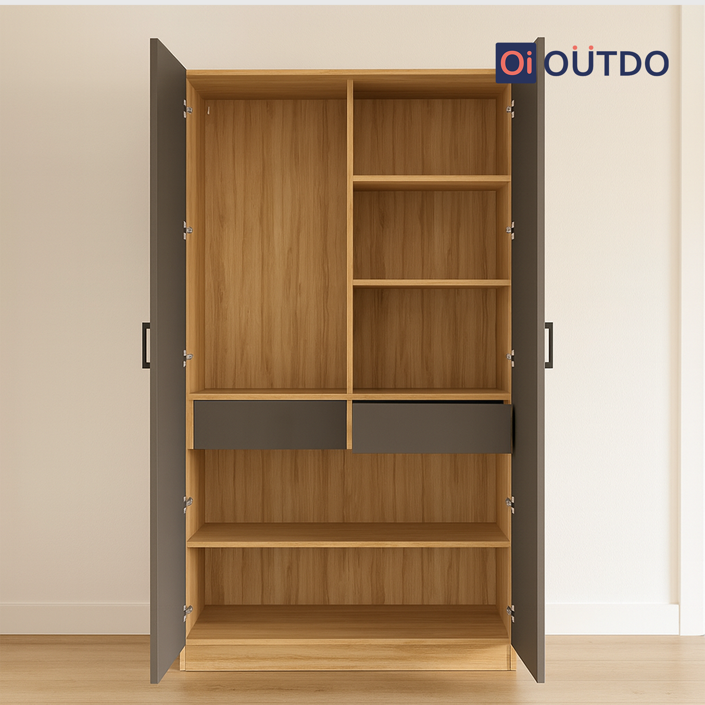Moduno 2 Door Wardrobe | Tundra Oak Slate Grey