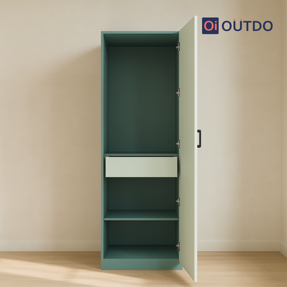 Slimora Single Door Wardrobe | Fern Green Water Green